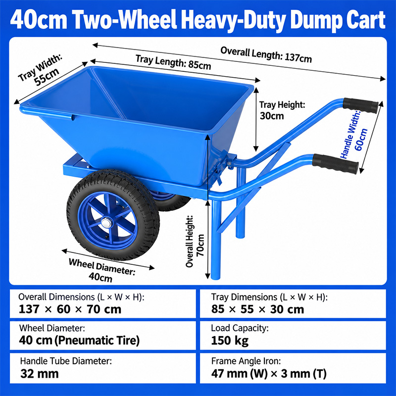 Thickened-Hopper Large-Wheel Wheelbarrow