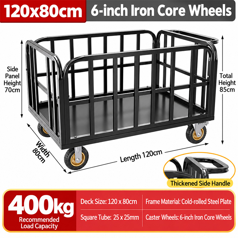 Heavy-Duty Square-Tube Cage Trolley