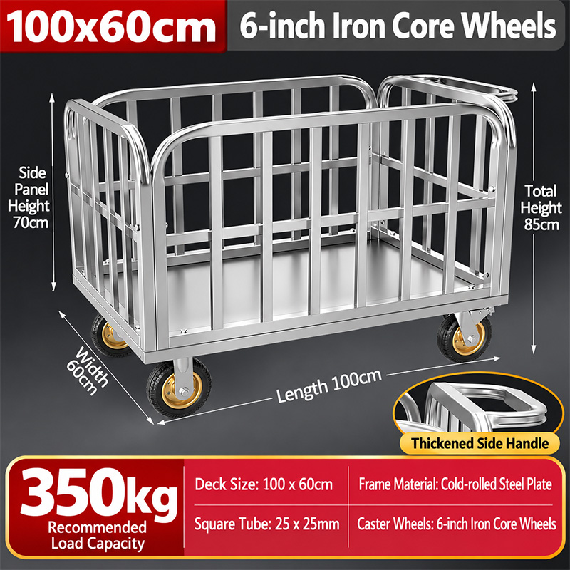 Cold-Rolled Steel TPR-Caster Cage Trolley