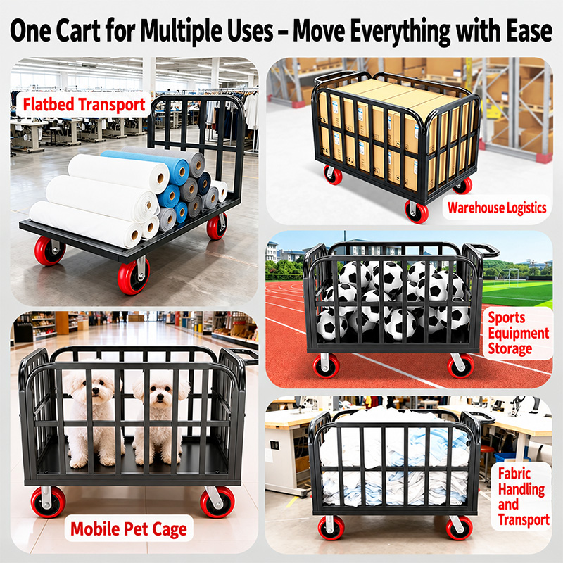 Heavy-Duty Square-Tube Cage Trolley