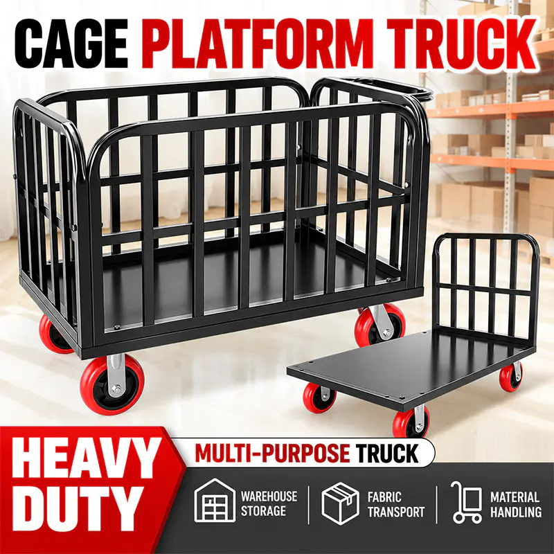 Heavy-Duty Square-Tube Cage Trolley