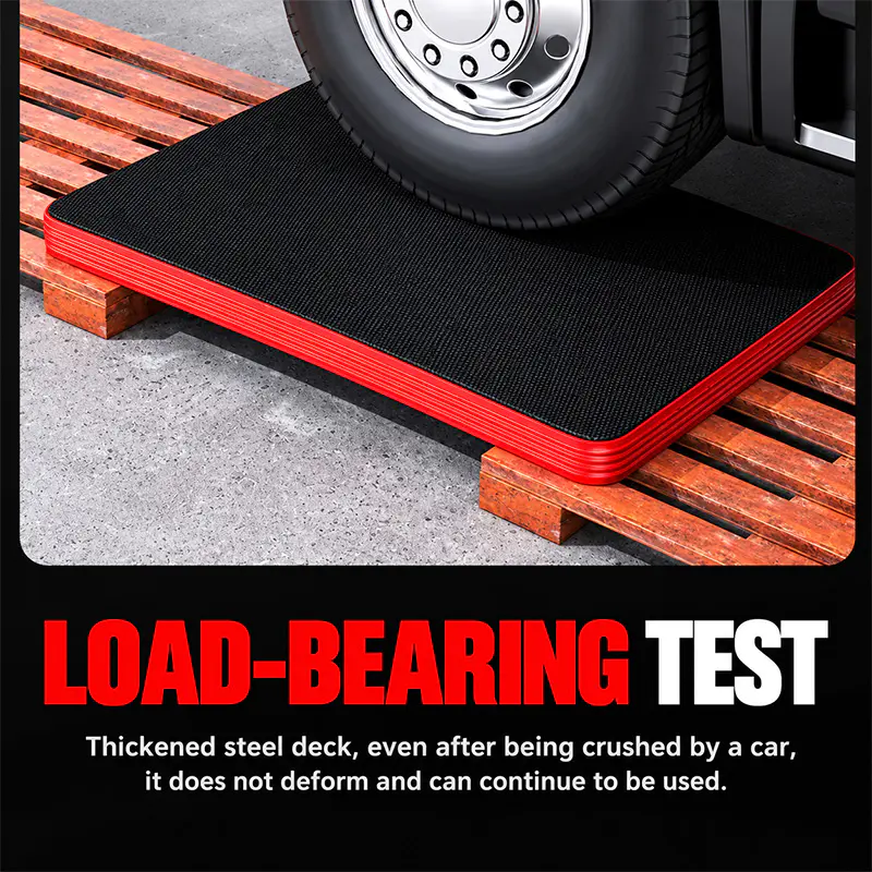 Steel-Frame Reinforced Red Platform Trolley
