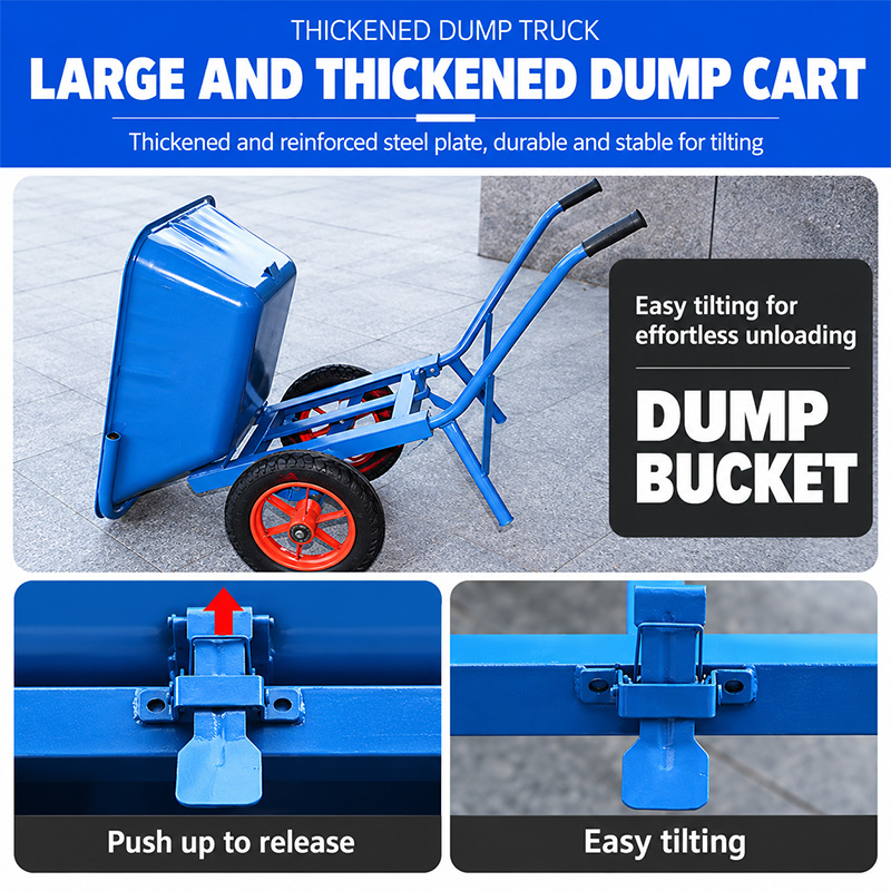 Thickened-Hopper Large-Wheel Wheelbarrow