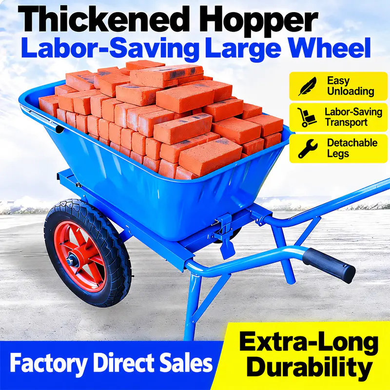 Thickened-Hopper Large-Wheel Wheelbarrow